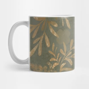 Lakeside garden, watercolor earth tones olive green Mug